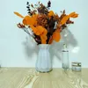 Flores decorativas buquê eterno, laranja, folha de maçã, eucalipto, cristal, grama, decoração de mesa para casamento, eid mubark