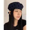 한국 23SS New Wave Point 봄 여름에 여성을위한 조절 가능한 베레모, 독특하고 다재다능하고 달콤하고 얇은 화가 모자