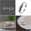 Charm Rings Ventfille 925 Sterling Sier Creative Lotus öppningsring för kvinnor Temperament Personlighet Trendiga smycken 2021 Ny Z0223 DR DHDOM