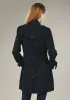 Trench long classique de style anglais pour femme avec col à revers et boutons S-XXL