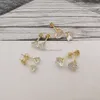 Sieraden Stud Earring Goud 14K Solid met Moissanite Diamond 5mm 6.5mm 7.5mm Aangepaste grootte KLASSIEKE Geelgouden oorbellen