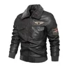 Mens Leather Faux Autumn and Winter Brodery Original Moto Biker Coat Jacket Motorcykelstil Casual varm överrock 231201