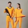 Sous-vêtements thermiques pour hommes et femmes, ensemble chaud, couleur unie, Long Johns, hauts et pantalons, ensemble de Couple, hiver