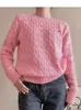 Pulls pour femmes Mode tricoté pull décontracté automne rétro tendance haut pull brodé style coréen col rond hiver motif torsadé 231201