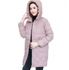 Trench-Coats Femme Hooded Women Fashion Parkas Couleur de couleur solide Medium et Long Section d'automne Hiver épaissis Warm