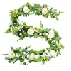 Fleurs décoratives Easy Care Artificial Realist Vine Elegant Rose Garland for Wedding Party Decoration Table Centorpiece Room