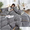 Set di biancheria da letto in cotone di seta a quattro pezzi King Queen Size Trapunta morbida stampata Federa per cuscino Piumino di marca Trapunte da letto Consegna rapida Dhn54