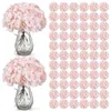 104 PCS Konstgjorda hortensiablommor, silkes hortensia Konstgjorda blommor huvuden med stjälkar, fulla hortensiablommor för bröllopscenterstycken, hemträdgårdsfestdekor