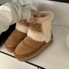 디자이너 클래식 Chillapeak Boots Australia Ultra Mini Boot Chestnut Sheepskin Slip-on 스웨이드 모피 겨울 눈 덮인 신발 여성 발목 부츠