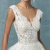 2024 Combinaison Robe De Mariée Avec Train Détachable Pantalon De Mariée Costume Dentelle Appliqué Sans Manches Femmes Tenues De Mariée Dos Nu Personnalisé Robe De Noiva