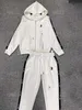 Kadınların eşofman seti tasarımcı eşleştirme uzun kollu kapüşonlu saf pamuk beyaz ceket spor pantolon moda pantolon elbisesi sonbahar 2 adet set kadın izi kadın kıyafetleri