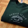 Trainingspakken voor heren Venetië Italië Geborduurd casual herfstsweatshirt Retrostijl Katoen Dikke warme tops Lange mouw Losse ronde hals trui 231201