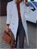 Kvinnors dike rockar Autumn Winter Women Jackor Lapel Wool Coats