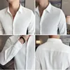 Men's Casual Shirts Brand Clothing Spring For Men Waffle Long-sleeved Shirt/Man Slim Fit Fashion Lapel Business Dress Shirts/Man 4XL-M