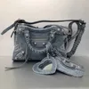 Bolso informal de vaquero con tachuelas, bolso de motociclista, bolso cruzado Diagonal, novedad de primavera y verano, bolso de mujer 120423a