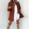 Damenjacken Winter Damen Baumwolle Strickjacke Jacke 2023 Mode Einfarbig Stehkragen Pullover Mantel Büro Elegantes Top