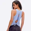 lulu align Lemon Yoga Tank Top Open Up Tie Back Tee Damen Crop Tops Frau Sport Fitness Weste Atmungsaktive ärmellose Shirts für Sommer Jogger