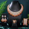 ネックレスイヤリングセットJimbora Luxury Turquoise Bangle Ring Jewelry for Women Lady Bridal Wedding Party Daily Trendy Accessorie