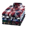 Camicie casual da uomo Camicia a quadri a maniche lunghe stile primavera e autunno sabbiato Moda giovane di mezza età ampia con tasca