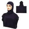 Halsdukar eleganta damer hijab turban hatt mjuk elastisk kvinnors huvudduk Islamisk motorhuven bekväm fast färg