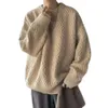 Suéter masculino novo inverno macio e glutinoso vento estilo japonês preguiçoso pulôver suéter de malha para casais, casaco casual de cor sólida para homens