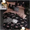 Ensembles de literie Trois pièces Mode Imprimé King Queen Taille Luxe Quilt Er Taie d'oreiller Couette Marque Lit Couettes Ensemble de haute qualité Dro Dhsvx