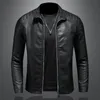 Mens Jackets American Men Pu Leather Jacket Stand Collar Slim Motorcycle Causal Coat Autumn Windbreaker Male Moto Biker Outerwear 231201