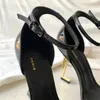 2024 Neue Damen Sandalen Mode Heels Frau High Heel Hochzeit Designer Slipper Sommer Strand Sysl Schwarz Weiß Leder Sexy Party Büro Karriere Kleid Schuhe Sandale Box