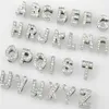 Entier 10mm 130pcs / lot A-Z strass complets lettres coulissantes bricolage alphabet charme accessoires adaptés aux porte-clés collier pour animaux de compagnie 10mm296h