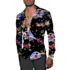 Chemises décontractées pour hommes Hommes Noël Floral Chemise Plus Taille Fun Casual Robe Blouse Automne Pour Hip Hop Robes Longues Designer Vêtements De Luxe 231201