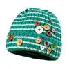 Bell shaped hat, autumn and winter striped knitted hat, fashionable and versatile fashion hat, beautiful hat