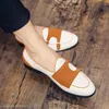 Kleidschuhe 2023 Canvas Leder Männer Casual Handgemachte Penny Loafers Slip On Flats Fahren Weiß Grün