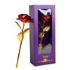 Dekorativa blommor Guldfolie Rose Flower With Box Valentine's Day Lover Gift Birthday Romantic Golden Home Decor Festive Party Supplies