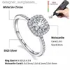 Band Rings Real Moissanite 925 Sterling Silver Ring for Women Square Round 1CT 2CT 3CT Brilliant Diamond Finger Band Wedding Jewelry Giftl231201