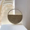 Bolsa de noite com strass e glitter, formato de bolo circular, bolsa de diamante incrustada, bolsa de banquete, várias cores disponíveis para estilo exclusivo