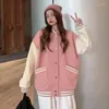 Felpe con cappuccio da donna Autunno Inverno Moda Bomber Giubbotti per donna Streetwear Uniforme da baseball Cappotto oversize e cappotti larghi Studente