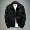 Herrjackor Autumn Högkvalitativ Men's Denim Jacket White Black Blue Fashion Cnapp Stretch Street Personlighet Denim Jacket S-5XL 231130