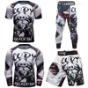 Herrspårar Cody Lundin Sports Suits Sublimation Print Muscle Training T-shirt Muay Thai Shorts BJJ Compression Clothes