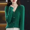 Kadın Sweaters 22 Sonbahar ve Kış Saf Kaşmir Kazak Kadınlar V YALA HARDIGAN KABLI YÜR KISA KISA CATE JACQUARD ALL MACK