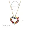 Pendentif Colliers Luxe Couleur Cristal Coeur Collier Femmes Hommes Zircon Vintage Chaîne CZ Ras Du Cou Bijoux Cadeau En Gros