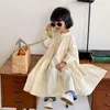 Flickaklänningar 4661C Pre-Sale Dress 2023 Spring Korean Girls 'Doll kjol tungt prinsessa