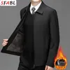 Mensjackor Solid Color Warm Fleece Winter Jacket Luxury Casual Blazers For Men Business Office Dress Coat Man L3XL 231201