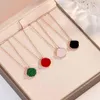 Clover Necklaces designer for women long chain trendy fashion lucky jewelry pendant white Green black Red shell rose gold chain ne289C