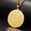 Pendentif Colliers Dawapara Roi Prophète Salomon Collier Étoile de David Protection Religieuse Amulette Bijoux En Acier Inoxydable