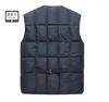 Men's Vests Winter Multiple Pockets Tank Top Coat Warm Vest Jacket Stand Collar Cardigan Sleeveless Jackets Techwear