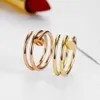 Pierścień designerski Carter wysokiej jakości stalowa stalowa pierścień podwójny pierścień żeński spiralny pierścień podwójny pierścień ze stali nierdzewnej samiec