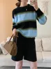 Women's Sweaters WYWM Winter Knitted Elegant Sweater Women Lazy Oaf Soft Striped Pullovers Top Lady Casual Long Sleeve Streetwear Female