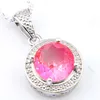 10pcs luckyshine 4 color optional gradient multicolor tourmaline gems silver pendants necklaces for women 308P