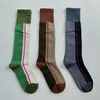 Chaussettes Vintage européennes pour femmes, mi-mollet, couleur assortie, mocassins à Tube haut rayés, bas JK en coton à la mode