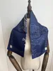 Foulards 2023 Arrivée Bleu Marine Double Impression Soie Écharpe 90 cm Carré Châle Sergé Wrap Pour Femmes Lady Hijab